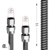 Flextron Gas Line Hose 1/2'' O.D. x 18'' Length with 1/2" FIP Fittings, Stainless Steel Flexible Connector FTGC-SS38-18B